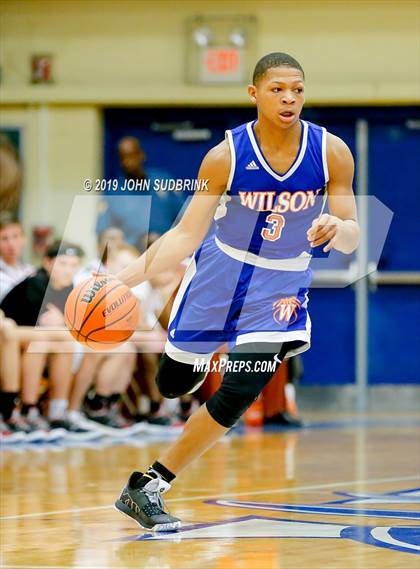 Thumbnail 1 in Currituck County vs Woodrow Wilson (Robert L. Vaughan Border Clash Basketball Invitational) photogallery.