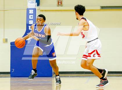 Thumbnail 2 in Currituck County vs Woodrow Wilson (Robert L. Vaughan Border Clash Basketball Invitational) photogallery.