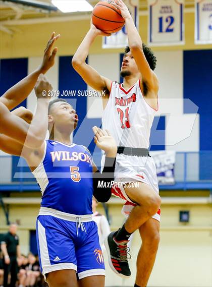 Thumbnail 3 in Currituck County vs Woodrow Wilson (Robert L. Vaughan Border Clash Basketball Invitational) photogallery.
