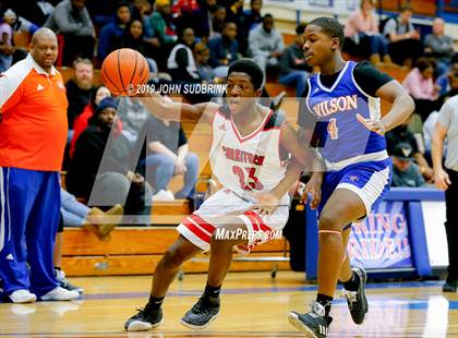 Thumbnail 3 in Currituck County vs Woodrow Wilson (Robert L. Vaughan Border Clash Basketball Invitational) photogallery.