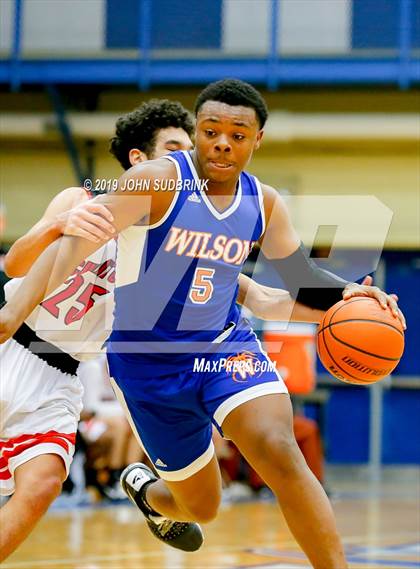 Thumbnail 2 in Currituck County vs Woodrow Wilson (Robert L. Vaughan Border Clash Basketball Invitational) photogallery.