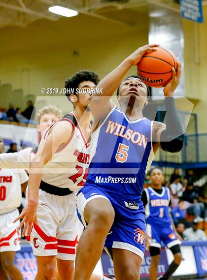 Thumbnail 1 in Currituck County vs Woodrow Wilson (Robert L. Vaughan Border Clash Basketball Invitational) photogallery.