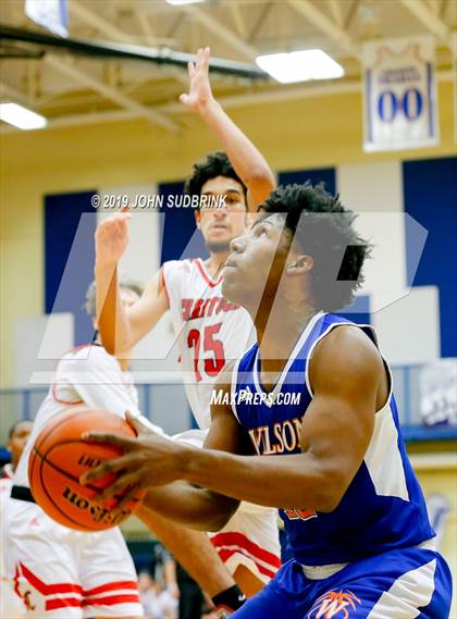 Thumbnail 3 in Currituck County vs Woodrow Wilson (Robert L. Vaughan Border Clash Basketball Invitational) photogallery.