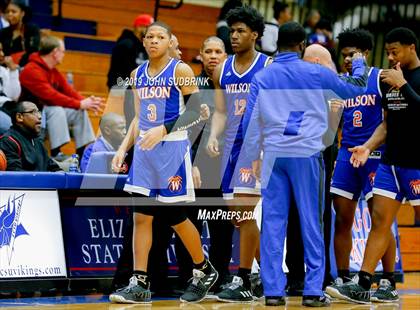 Thumbnail 2 in Currituck County vs Woodrow Wilson (Robert L. Vaughan Border Clash Basketball Invitational) photogallery.