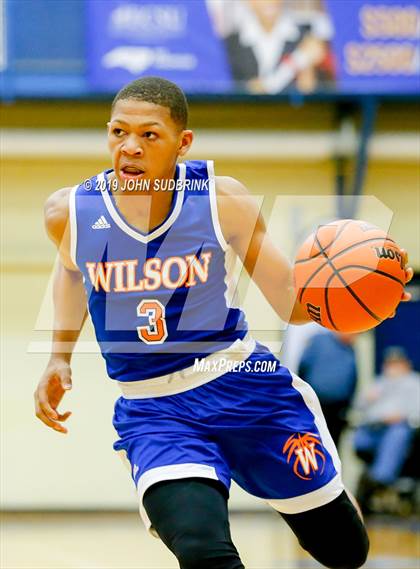 Thumbnail 1 in Currituck County vs Woodrow Wilson (Robert L. Vaughan Border Clash Basketball Invitational) photogallery.