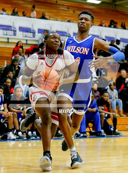 Thumbnail 3 in Currituck County vs Woodrow Wilson (Robert L. Vaughan Border Clash Basketball Invitational) photogallery.
