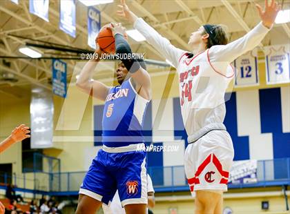 Thumbnail 1 in Currituck County vs Woodrow Wilson (Robert L. Vaughan Border Clash Basketball Invitational) photogallery.