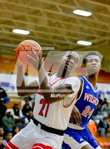 Thumbnail 2 in Currituck County vs Woodrow Wilson (Robert L. Vaughan Border Clash Basketball Invitational) photogallery.