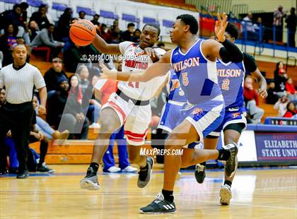 Thumbnail 2 in Currituck County vs Woodrow Wilson (Robert L. Vaughan Border Clash Basketball Invitational) photogallery.