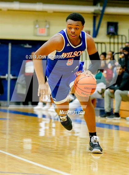 Thumbnail 2 in Currituck County vs Woodrow Wilson (Robert L. Vaughan Border Clash Basketball Invitational) photogallery.