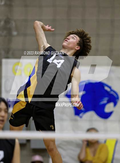 Thumbnail 3 in Clovis @ Clovis East (CIF Norcal Boys VB Regional Final- Division 1) photogallery.