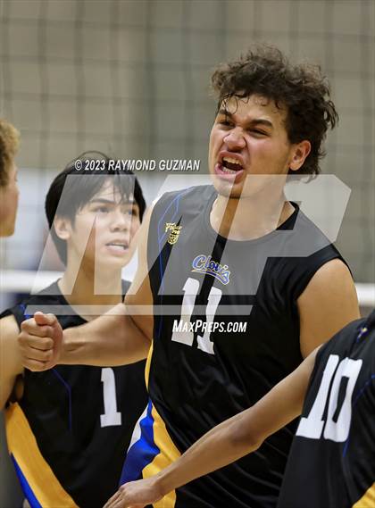 Thumbnail 2 in Clovis @ Clovis East (CIF Norcal Boys VB Regional Final- Division 1) photogallery.