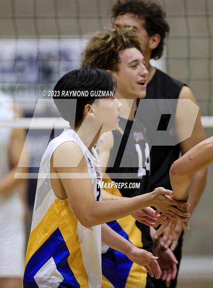 Thumbnail 3 in Clovis @ Clovis East (CIF Norcal Boys VB Regional Final- Division 1) photogallery.