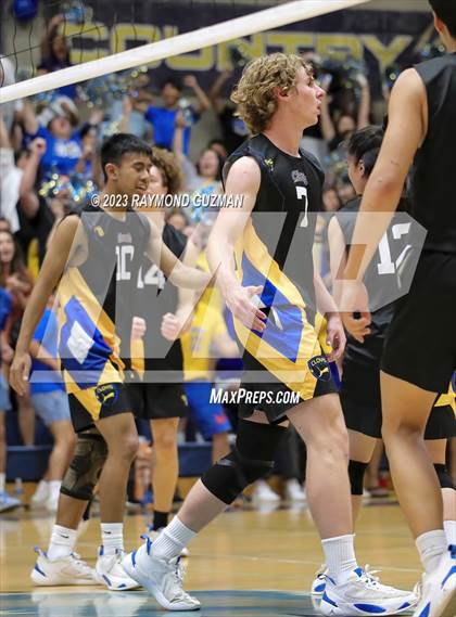 Thumbnail 2 in Clovis @ Clovis East (CIF Norcal Boys VB Regional Final- Division 1) photogallery.