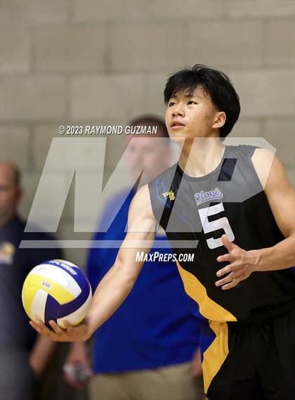 Thumbnail 2 in Clovis @ Clovis East (CIF Norcal Boys VB Regional Final- Division 1) photogallery.