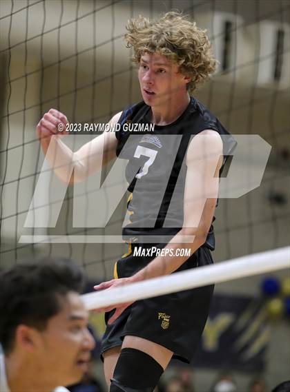 Thumbnail 3 in Clovis @ Clovis East (CIF Norcal Boys VB Regional Final- Division 1) photogallery.