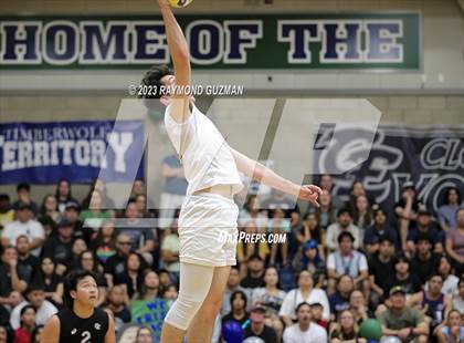 Thumbnail 3 in Clovis @ Clovis East (CIF Norcal Boys VB Regional Final- Division 1) photogallery.