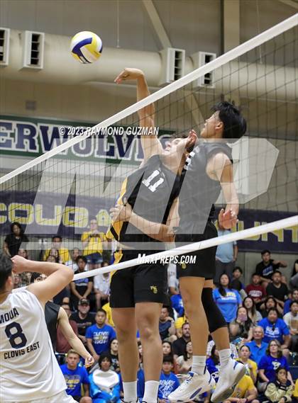 Thumbnail 2 in Clovis @ Clovis East (CIF Norcal Boys VB Regional Final- Division 1) photogallery.