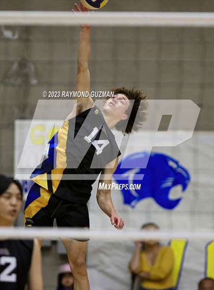 Thumbnail 1 in Clovis @ Clovis East (CIF Norcal Boys VB Regional Final- Division 1) photogallery.