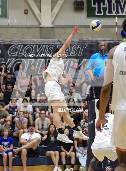 Thumbnail 1 in Clovis @ Clovis East (CIF Norcal Boys VB Regional Final- Division 1) photogallery.
