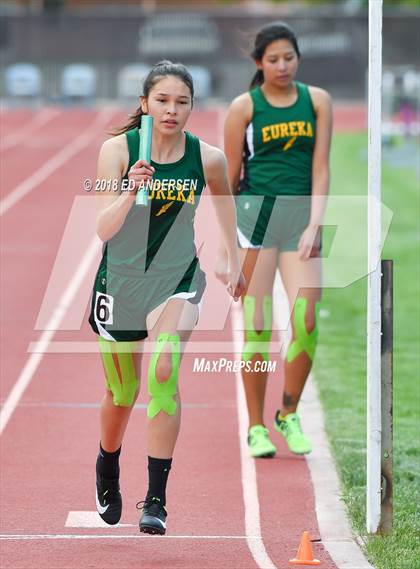 Thumbnail 3 in NIAA Northern League Track & Field Championships 1A, 2A, 3A (Girls 3200m Relay) photogallery.