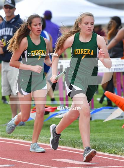 Thumbnail 1 in NIAA Northern League Track & Field Championships 1A, 2A, 3A (Girls 3200m Relay) photogallery.