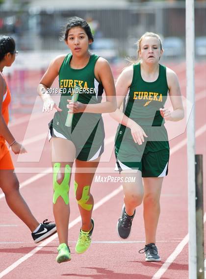 Thumbnail 1 in NIAA Northern League Track & Field Championships 1A, 2A, 3A (Girls 3200m Relay) photogallery.