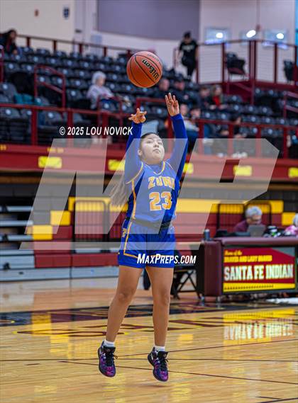Thumbnail 2 in Mesa Vista vs. Cuba (Lady Braves Invite at Santa Fe Indian School) photogallery.