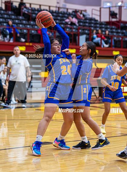 Thumbnail 1 in Mesa Vista vs. Cuba (Lady Braves Invite at Santa Fe Indian School) photogallery.