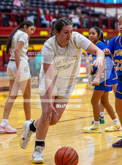 Thumbnail 3 in Mesa Vista vs. Cuba (Lady Braves Invite at Santa Fe Indian School) photogallery.