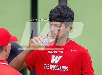 Thumbnail 1 in The Woodlands vs Round Rock Westwood (UIL 6A Team Tennis Semifinal) photogallery.