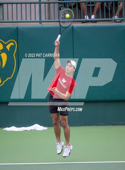 Thumbnail 3 in The Woodlands vs Round Rock Westwood (UIL 6A Team Tennis Semifinal) photogallery.