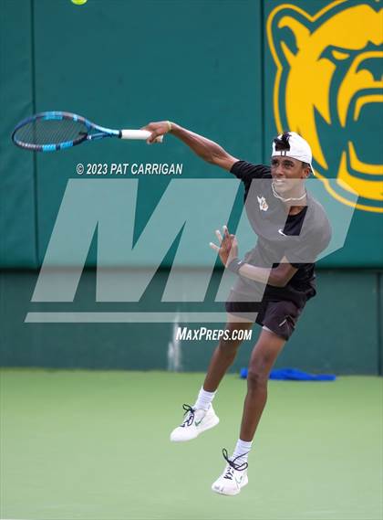 Thumbnail 3 in The Woodlands vs Round Rock Westwood (UIL 6A Team Tennis Semifinal) photogallery.