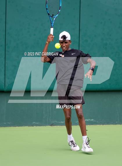 Thumbnail 2 in The Woodlands vs Round Rock Westwood (UIL 6A Team Tennis Semifinal) photogallery.