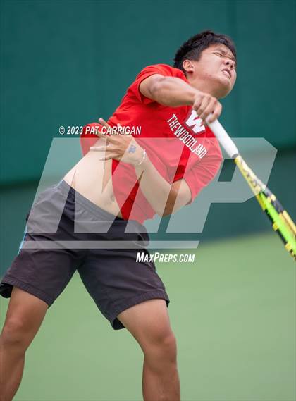Thumbnail 2 in The Woodlands vs Round Rock Westwood (UIL 6A Team Tennis Semifinal) photogallery.