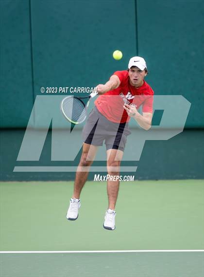Thumbnail 2 in The Woodlands vs Round Rock Westwood (UIL 6A Team Tennis Semifinal) photogallery.