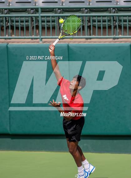 Thumbnail 1 in The Woodlands vs Round Rock Westwood (UIL 6A Team Tennis Semifinal) photogallery.
