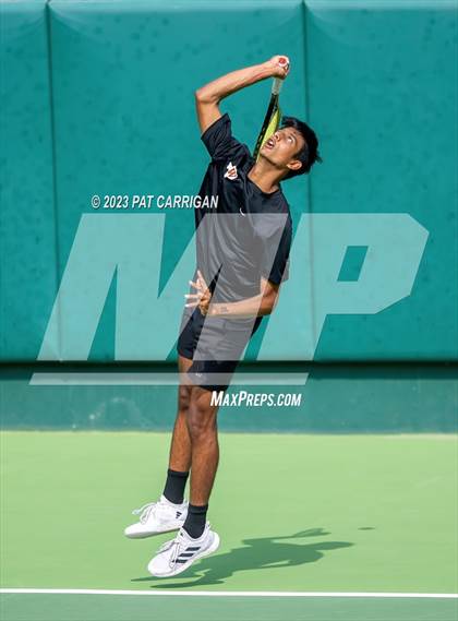 Thumbnail 2 in The Woodlands vs Round Rock Westwood (UIL 6A Team Tennis Semifinal) photogallery.