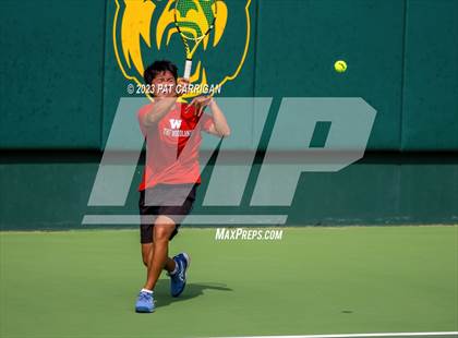 Thumbnail 2 in The Woodlands vs Round Rock Westwood (UIL 6A Team Tennis Semifinal) photogallery.