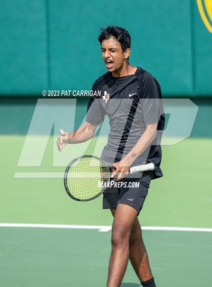 Thumbnail 2 in The Woodlands vs Round Rock Westwood (UIL 6A Team Tennis Semifinal) photogallery.