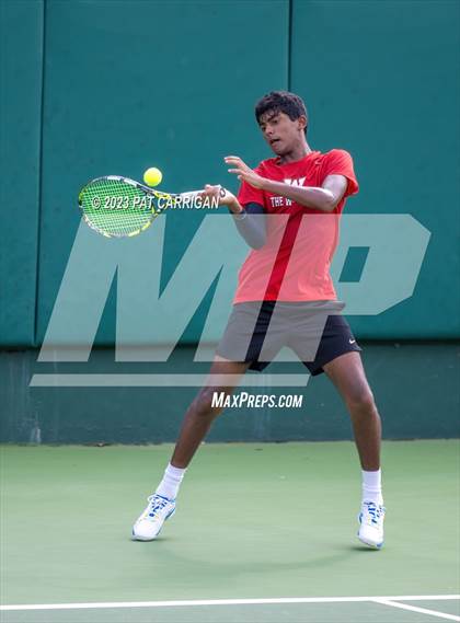Thumbnail 3 in The Woodlands vs Round Rock Westwood (UIL 6A Team Tennis Semifinal) photogallery.