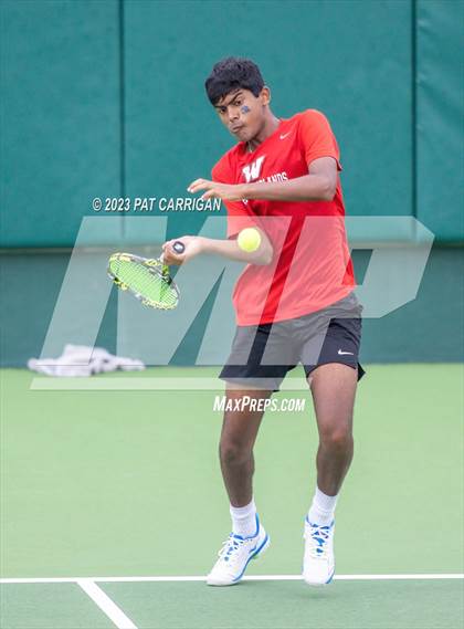 Thumbnail 2 in The Woodlands vs Round Rock Westwood (UIL 6A Team Tennis Semifinal) photogallery.
