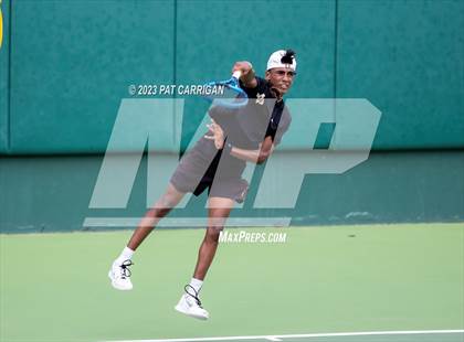 Thumbnail 2 in The Woodlands vs Round Rock Westwood (UIL 6A Team Tennis Semifinal) photogallery.