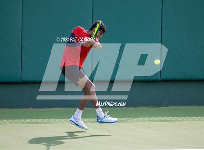 Thumbnail 2 in The Woodlands vs Round Rock Westwood (UIL 6A Team Tennis Semifinal) photogallery.