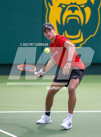 Thumbnail 3 in The Woodlands vs Round Rock Westwood (UIL 6A Team Tennis Semifinal) photogallery.