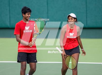 Thumbnail 1 in The Woodlands vs Round Rock Westwood (UIL 6A Team Tennis Semifinal) photogallery.