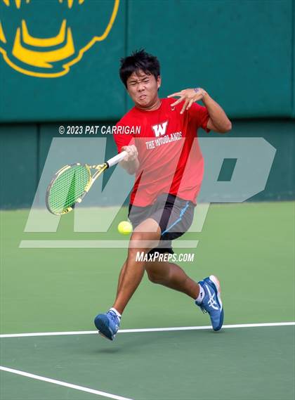 Thumbnail 1 in The Woodlands vs Round Rock Westwood (UIL 6A Team Tennis Semifinal) photogallery.