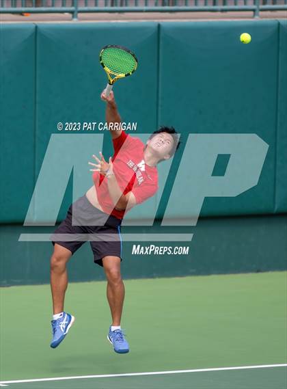 Thumbnail 2 in The Woodlands vs Round Rock Westwood (UIL 6A Team Tennis Semifinal) photogallery.
