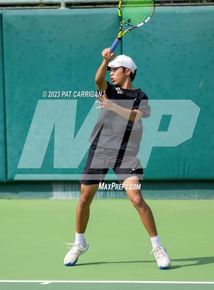 Thumbnail 2 in The Woodlands vs Round Rock Westwood (UIL 6A Team Tennis Semifinal) photogallery.