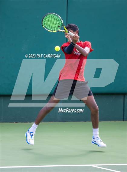 Thumbnail 1 in The Woodlands vs Round Rock Westwood (UIL 6A Team Tennis Semifinal) photogallery.